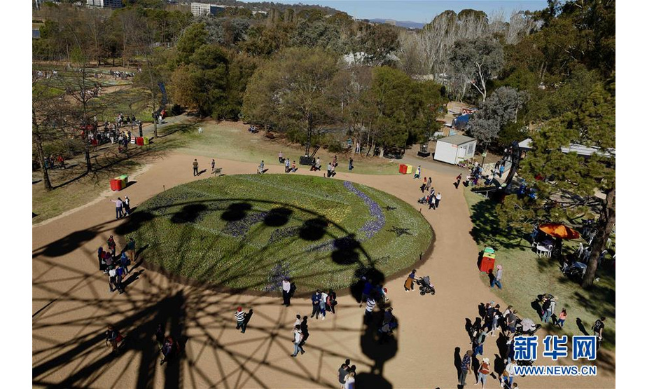 9月14日，在澳大利亚首都堪培拉，人们在堪培拉花展上参观。 澳大利亚一年一度规模最大的迎春活动——堪培拉花展14日在澳首都的联邦公园拉开帷幕。 新华社发（储晨摄）