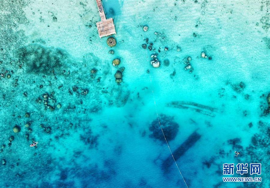 7月7日，在马来西亚丁加奴州的浪中岛，游客在海中消暑（无人机拍摄）。 7月12日是今年“三伏”中“初伏”的第一天，这意味着高温高湿的“桑拿天”将逐渐成为天气“主角”，我国大部分地区开启“蒸煮模式”或“烧烤模式”。 而近日北半球多地也处在高温酷暑中。 新华社记者 朱炜 摄