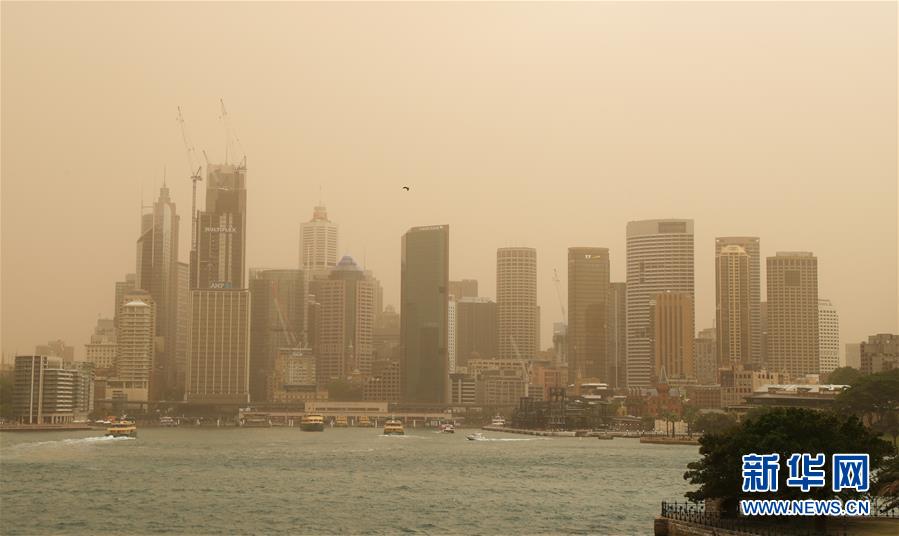 11月12日，烟尘笼罩在澳大利亚悉尼上空。 近日，澳大利亚东部林火继续肆虐，大悉尼地区面临“灾难级”林火威胁。悉尼所在的新南威尔士州州长贝雷吉克利安11日宣布该州进入为期7天的紧急状态。12日，最近的起火点已逼近悉尼城区，林火造成城市上空被大量烟尘笼罩。 新华社记者 白雪飞 摄