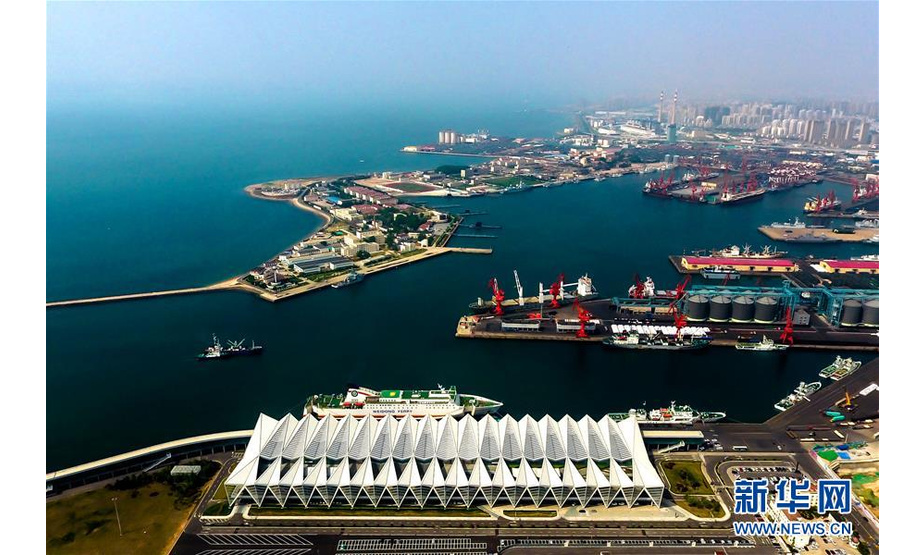 这是青岛邮轮母港（5月7日无人机拍摄）。新华社记者 郭绪雷 摄