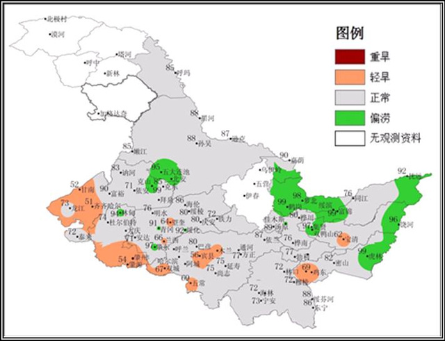 22-23日黑龙江省自西向东降雨雨量不均 部分地