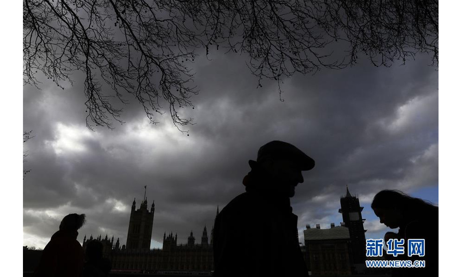 2月1日，在英国伦敦，人们从议会大厦前走过。新华社发（蒂姆·爱尔兰摄）