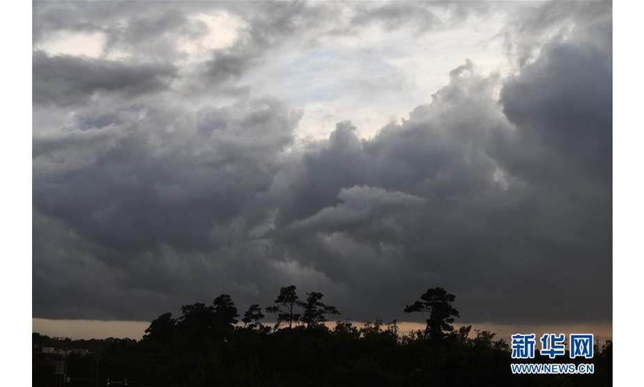 这是9月12日在美国北卡罗来纳州威尔明顿市拍摄的乌云。 新华社记者 刘杰 摄 