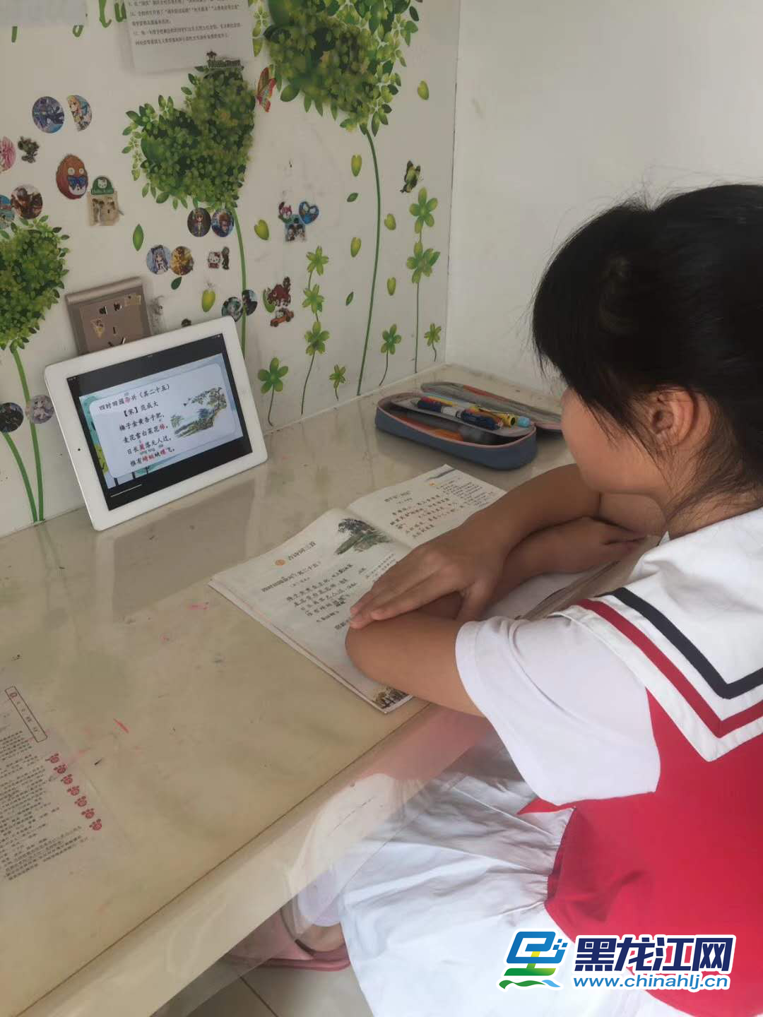 3月2日，黑龙江省春季新学期开学第一天，为维护疫情防控大局、确保广大师生身体健康，全省274万4349名中小学生同时参加线上学习，实现“停课不停学”，这在黑龙江基础教育史上前所未有。图为哈尔滨市奋斗小学学生正在线上学习。