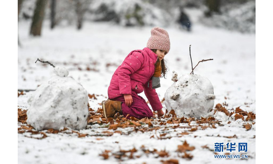 1月17日，在德国法兰克福，一名孩子在一处公园的雪地上玩耍。

　　当日，德国法兰克福市降雪。不少家长带着孩子来到户外，尽享雪趣。

　　新华社记者逯阳摄