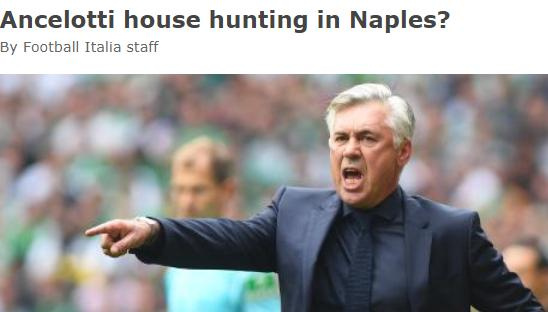 曝安切洛蒂拒执教英超劲旅 加盟意甲已开始找