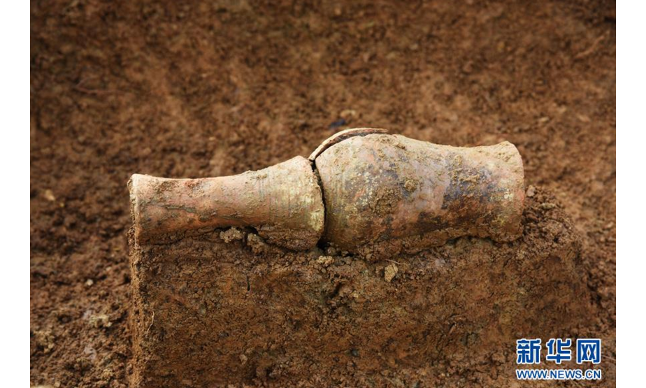 这是出土的石斧（资料照片）。图片来源：新华网 云南省文物考古研究所供图

