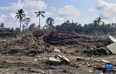 这是1月19日拍摄的海啸过后的汤加首都努库阿洛法郊外。努库阿洛法19日开始恢复部分供电和通信。新华社发（汤加哈阿塔富度假村供图）