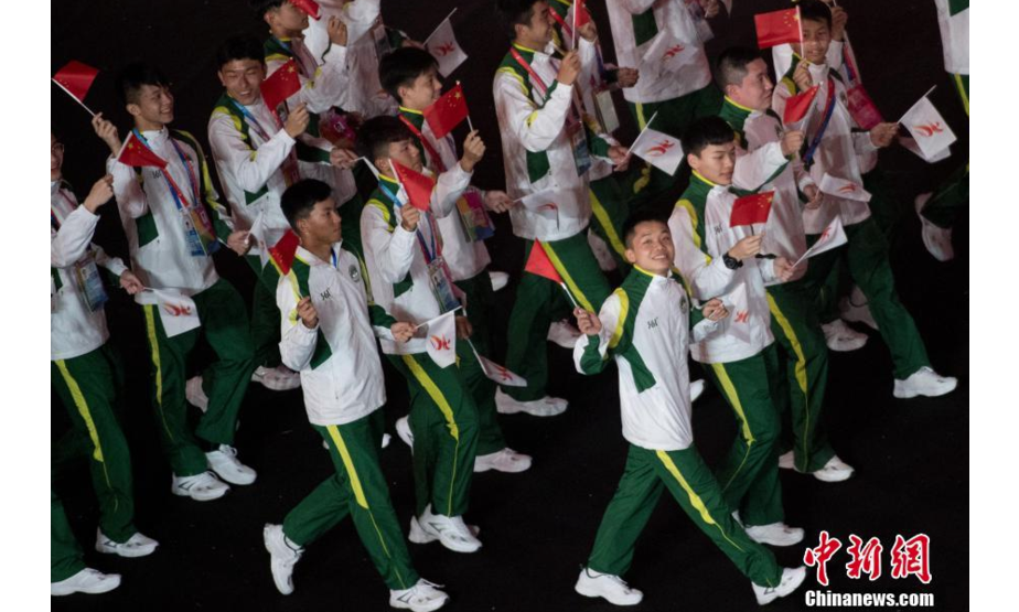 图为澳门运动员代表团入场。中新社记者 韦亮 摄
