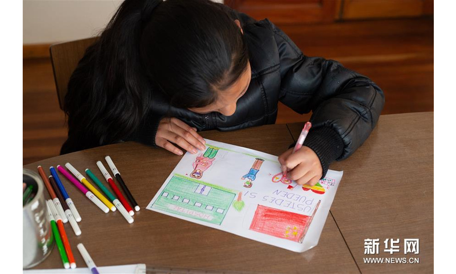 中国和拉丁美洲虽然距离遥远，但民心相通，当地民众关注着中国抗击新冠肺炎疫情的消息。在一些国家，孩子们拿起画笔，描绘出他们对中国的支持和鼓励，送上了远方的真挚祝福。 2月13日，在玻利维亚拉巴斯，11岁的女孩安娜·坦卡拉用画表达对中国的支持。她在画中写道：中国你一定可以！她从新闻中得知中国在10天内建成了一座医院收治患者，感到非常吃惊，希望用自己的画表达对抗击疫情的中国人民的支持。新华社发（米根·汉考克摄）