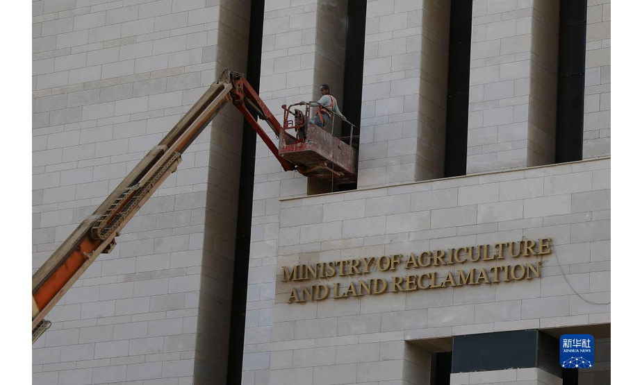 11月3日，工人在埃及新行政首都的农业与土地改造部新大楼外施工。

　　当日，埃及总统府发表声明说，根据埃及总统塞西的指示，埃及政府将从12月起迁往新行政首都。新华社发（艾哈迈德·戈马摄）