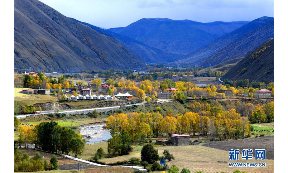 位于四川境内的川藏线著名摄影景点新都桥（10月16日摄）。新华社记者 陈天湖 摄